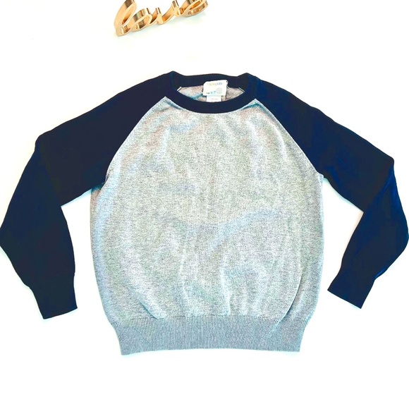 Crewcuts Navy & Gray Colorblock Baseball Crewneck Sweater  - CUTE! - Picture 1 of 7